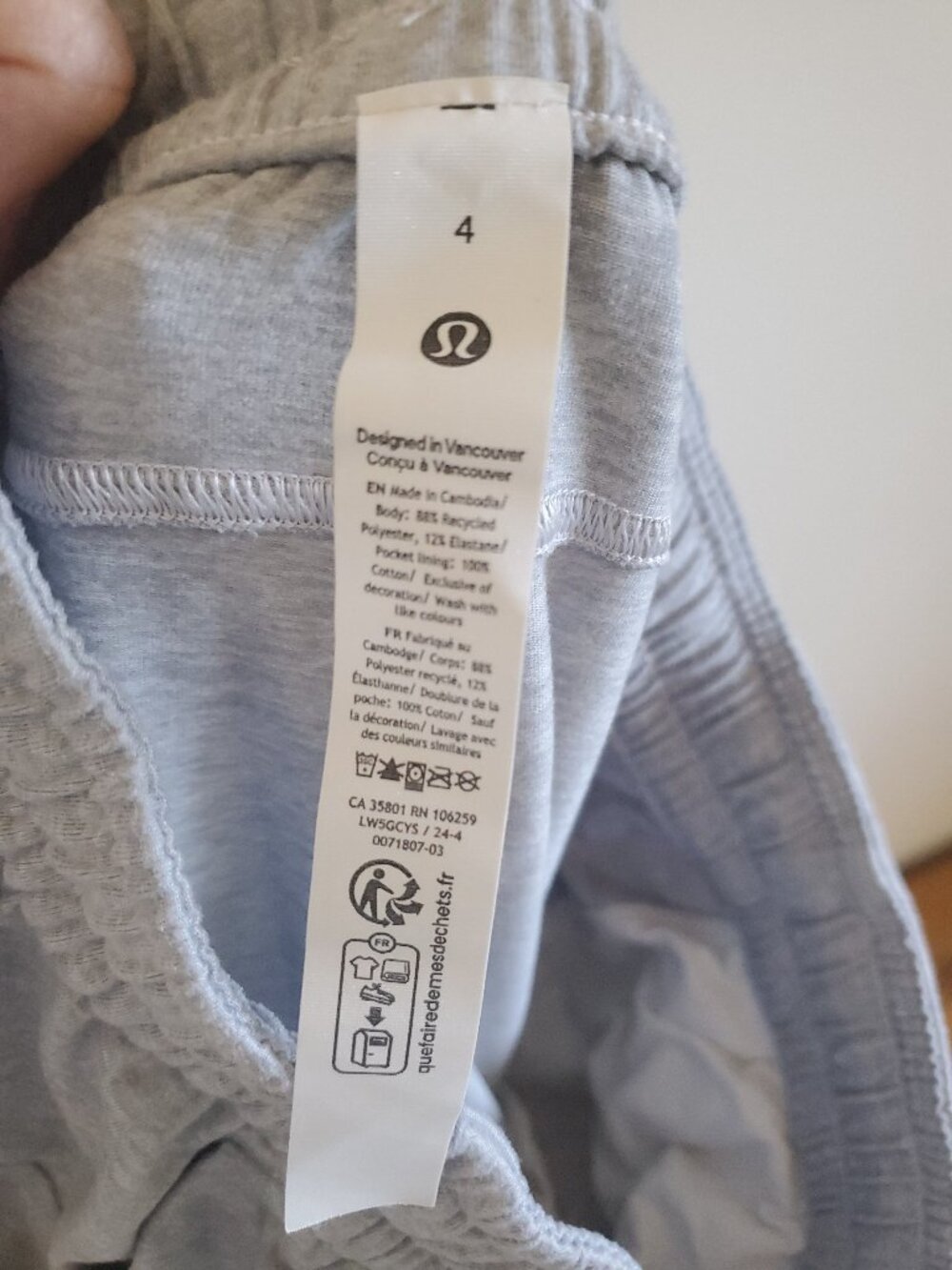 Lululemon Soft Jersey Classic-Fit Mid-Rise Jogger in Light Grey Size 4 - Picture 4 of 4
